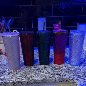 Colorful Diamond Patterned Tumblers Set